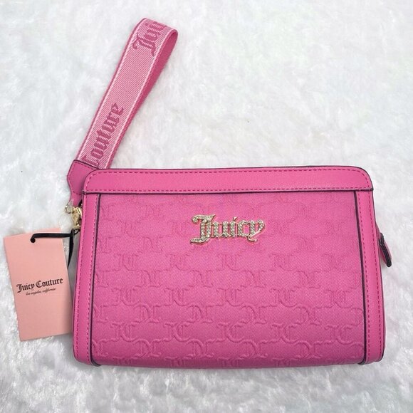Juicy Couture Pink Frame Clutch Wristlet Purse Bag NWT - Picture 6 of 10
